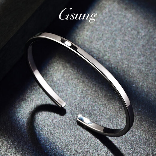 GsunG platinum bracelet for men and women PT950 solid glossy bracelet platinum men's concubine bracelet simple and fashionable price by gram contact before bidding