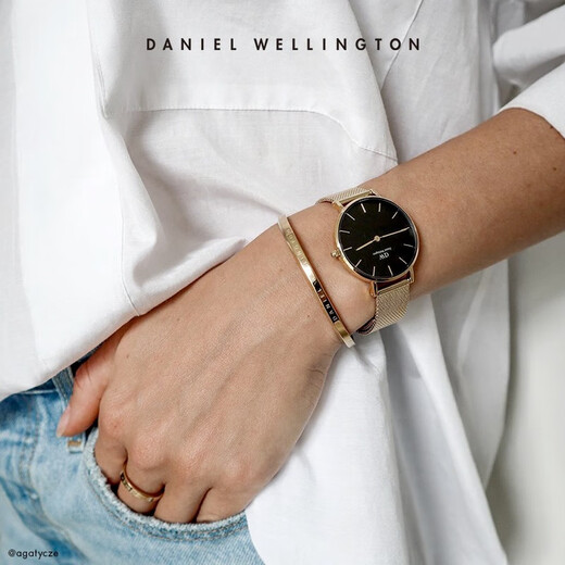 丹尼尔惠灵顿（DanielWellington）dw手镯 情侣款开口可调节经典简约时尚手环饰品 生日礼物送女友 玫瑰金手镯（小号）DW00400003