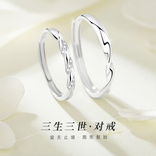 MZMZ platinum couple ring pt950 platinum wedding diamond ring matching ring Valentine's Day birthday gift for girlfriend and wife when/next day delivery - light luxury three lives three worlds living mouth matching ring