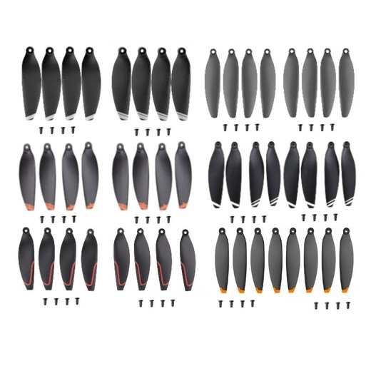 Brushless drone blades, model aircraft fan blades, remote control aircraft 5.8 cm 64mm 7CM drone wing accessories, 5.8 cm orange edge (4 pieces A + 4 pieces B), a total of 8 pieces with 8 screws, long, a set of high-quality drone blades