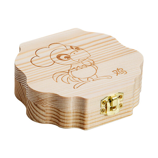 Laubzähne Gedenkbox zwölf Zodiakschilder Jungen und Mädchen Kinder Babyzähne kreative Sammlung Box Massivholz Zodiakzeichen Schwein