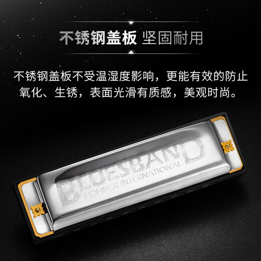 HOHNER德国布鲁斯10十孔口琴学生初学者BLUES BAND 10孔C调