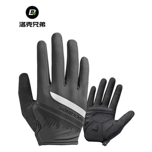 ROCKBROS Cycling Gloves Full Finger Half Finger Cycling Road Bike Gloves Long Finger Men and Women Spring, Summer and Autumn Touch Screen (Long Finger Gloves L)