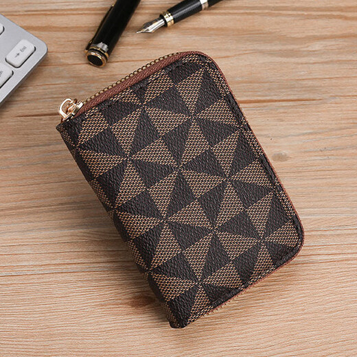 鹏境卡包女超薄迷你小钱包防消磁盗刷男驾驶证皮套多卡位证件卡套卡夹 咖色风车-11卡位