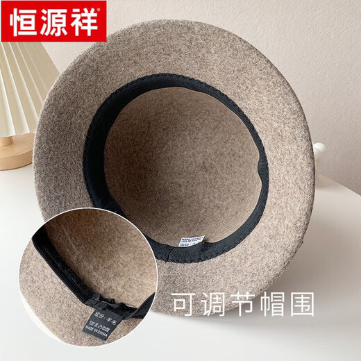 Hengyuanxiang Wool Hat Women's Winter Woolen Fisherman Hat Mom Fashionable Top Hat Middle-aged and Elderly Grandma Warm Basin Hat Dark Gray Adjustable