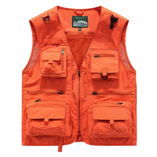 Mingwei Baoden chaleco masculino delgada verano de verano reportero reportero de fotografía chaleco de pesca para hombres trabajos casuales de malla clip de caballo khaki xl (recomendado 140-155 Jin [Jin equivale a 0,5 kg])