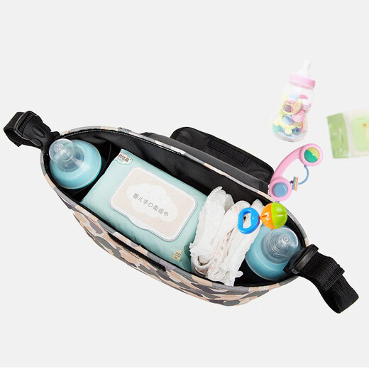 Clcey Kinderwagen Hanging Bag Elektrische Tragbare Emu Hanging Bag Mama Tasche große Kapazität Mehrzweckwickelbeutel weißer Bär
