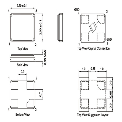 Lanshi original SMD passive crystal oscillator quartz crystal resonator 24MHZ (30 pieces)
