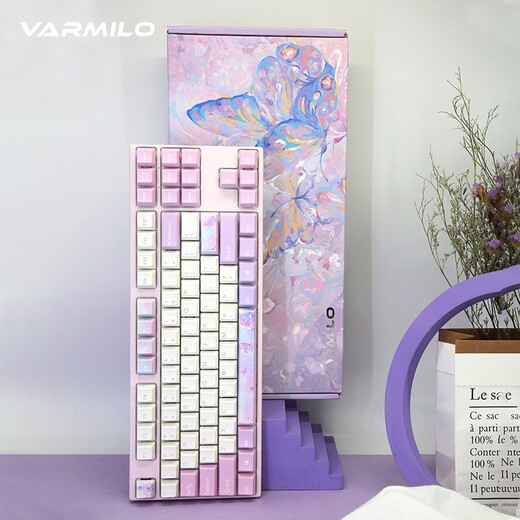 Amilo (Varmilo) Dream Butterfly Series Keyboard Machinery Gift Keyboard Mechanical Keyboard Game Keyboard Capacitive Keyboard Dream Butterfly 87 Key Wired German Cherry Red Axis Without Light