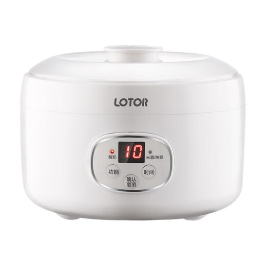 LOTOR酸奶机家用小型全自动玻璃内胆甜酒酿米酒新款发酵菌锅纳豆 陶瓷白【1L大内胆+4*100ml小分杯】
