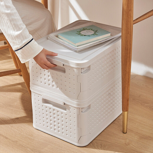 Lekali foldable storage box storage box book box book storage box clothes children's sundries toy storage box one pack large-storage box 46*33*23.5 35L