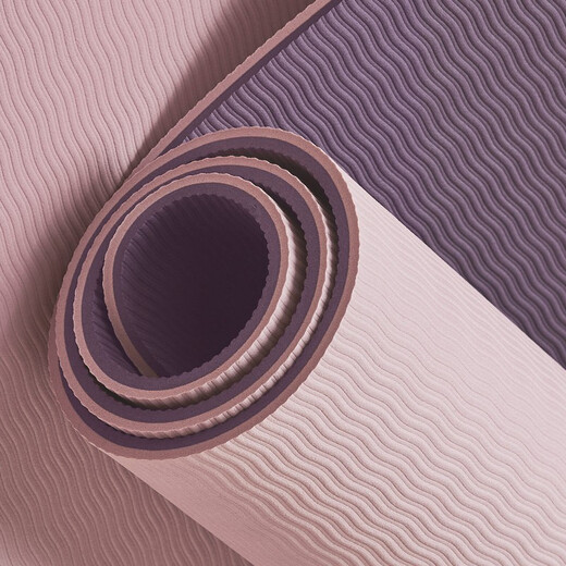 Keep stretch mat yoga mat, entry-level two-color thickened lengthened fitness mat, anti-slip yoga jumping mat TPE 12801 classic 61cm pink/purple-7mm