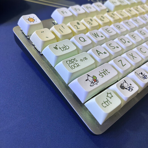 Pipa Bear Logitech 104-Key Mechanical Keyboard Keycap Special Keycap K845/K835/G412/K865 Wear-resistente durchscheinende DIY-Farbinstallation Einfache Silent Cartoon Lady Parcha Dog-Key Cap + Key Puller (Gegenüber)