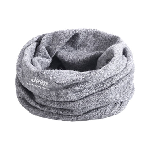 Jeep Autumn and Winter Cycling Neck Protector Warm Pure Wool Neck Cover Men's Coldproof High-End Scarf Women 2025 New Dark Gray One Size - Elastic