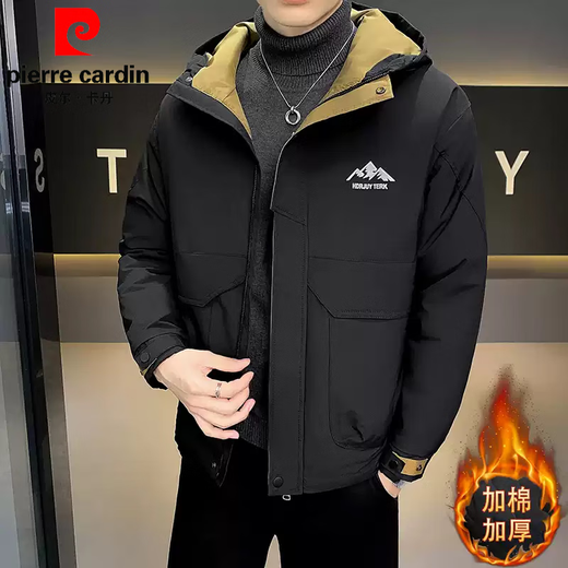 Pierre Cardin high-end jacket men's assault top autumn and winter 2025 new velvet thickened warm casual short jacket youth military green 3XL 160-180Jin Jin equals 0.5 kg