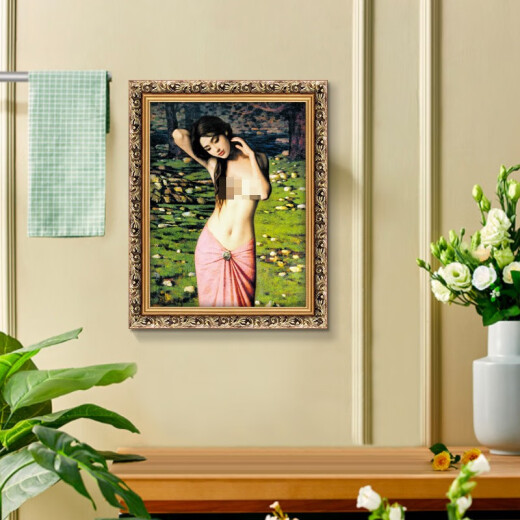 林格印象浴室卫生间装饰画油画餐厅客厅少女厕所挂画卧室墙画壁画 LP673 40*50厘米