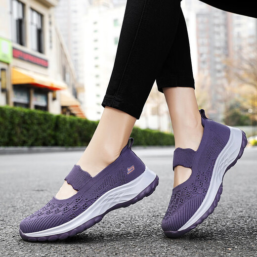 Zulijian Master Old Shoes Women's Summer Mom Shoes Mesh Breathable Old Beijing Cloth Shoes Lightweight Comfortable Walking Shoes Women's Shoes Fog Zi 38