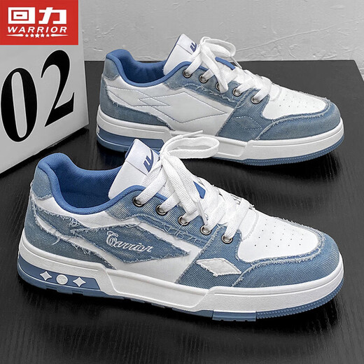 Warrior Casual Shoes Herren trendy Spleißbrettschuhe Schnürung vielseitig bequemer Männerschuhe 1449 Meter hellblau 43