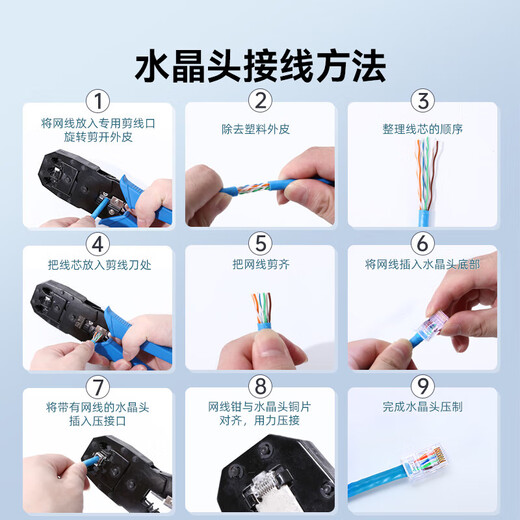 Shanze (Samzhe) Super Klasse 5 Kristallkopf, Super Class 5 Gigabit Network Connector, RJ45 RJ45 RJ45 Computernetzwerkkabelanschluss, Cat5e Unschirmer Kristallkopf, Super Class 5 [Luxury] 10 Stück/Box SJ-5010