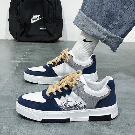 Changxiang Huili Board Schuhe Herren Sommerschuhe Herrenschuhe Großgröße Neues lässig atmungsaktive und vielseitige Teenager-Student Trend 45 Sportschuhe YJ-D920 Dunkelblau 45