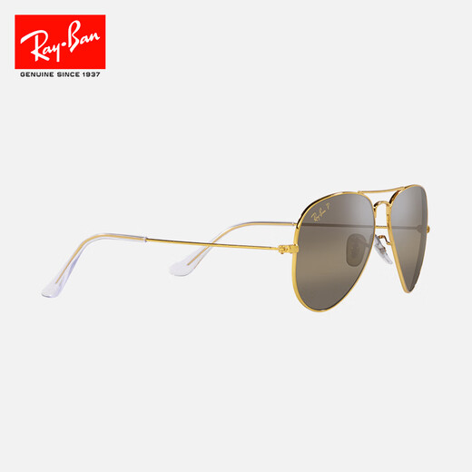 雷朋（RayBan）雷朋太阳镜蛤蟆飞行员潮流彩膜反光镜面系列墨镜RB3025可定制 9196G5复古金镜框 尺寸62