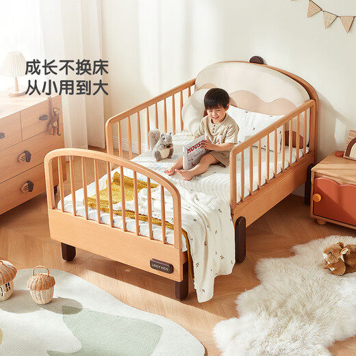 LINSY KIDS Lin's children's bed solid wood retractable crib guardrails detachable splicing bed folding pull-out bed household small bed 1.14~2.0m retractable bed