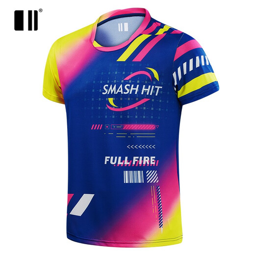 Side and even number breathable spring and summer new badminton suit couple short-sleeved sportswear quick-dry group buying suit men's suit C112143+12241 M