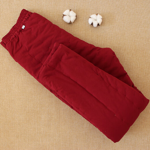 Cotton chant pure cotton handmade women's cotton pants thickened adult high-waisted trousers winter home warm solid color inner cotton clothes black L size recommended 100-115 Jin Jin equals 0.5 kg