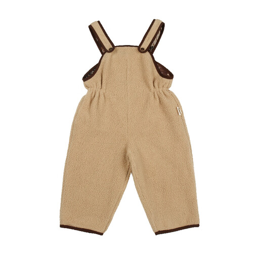 LELE JOVE Nordic style baby polar fleece jumpsuit autumn and winter cute cloud velvet loose jumpsuit for boys and girls, straw yellow 80