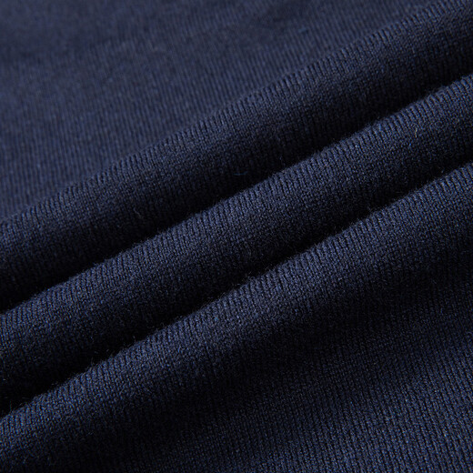 MONTAGUT Sheep Wool Blended Autumn and Winter Men's Polo Shirt Long Sleeve Embroidered Soft Knitted T-Shirt Navy 50