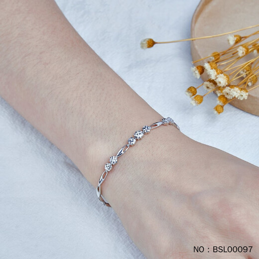 Kaibaolou PT950 platinum bracelet for women, platinum watermelon bead double layer bead AB chain bracelet New Year's Day gift 17cm6.13g