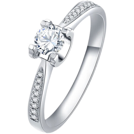 AVHE platinum set with artificially cultivated diamonds, D color bull head micro-set small diamond ring, platinum gift box, wedding gift, Chinese Valentine's Day, platinum, bull head micro setting + 20 points D color cultivated diamonds