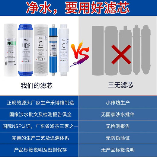 乐博维滤芯适配海尔净水器滤芯HRO5011/HRO5010A-5A;活性炭反渗透 适配海尔净水器HRO5006-5滤芯 E级滤芯