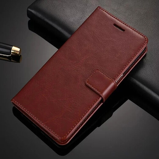 Hongweike Vivoy76s Корпус мобильного телефона Flip кожаный чехол V2156A Care Card Case Case Full-Pack Anti-Fall Silicone Soft Sweed защитный корпус Магнитный пряжка Мужчины и женщины классический кожаный корпус Vivoy76s-black