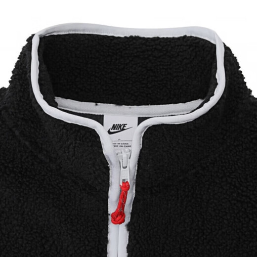Nike (Nike) Vêtements officiels masculins 2025 Spring New Sportswear Imitation Lamb Velvet Stand Collar Casual Washing Veste FZ6194-010 XL 180 (recommandé 140-160jin [Jin est égal à 0,5 kg]))