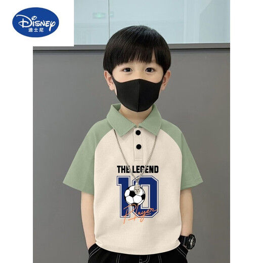Disney Pure Cotton Polo-Hemd Kurzärärmelte T-Shirt für Kinder Sommer Neue mittelgroße Kinder LOSSEN LOSSEN TOPPE