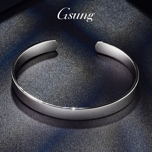 GsunGGSUNG Platinum Men's Solid Bracelet Couple's Bracelet Women's Platinum PT950 Simple and Fashionable Men's and Women's Model Customized Deposit Special Shot Single Shot Invalid No Shipment