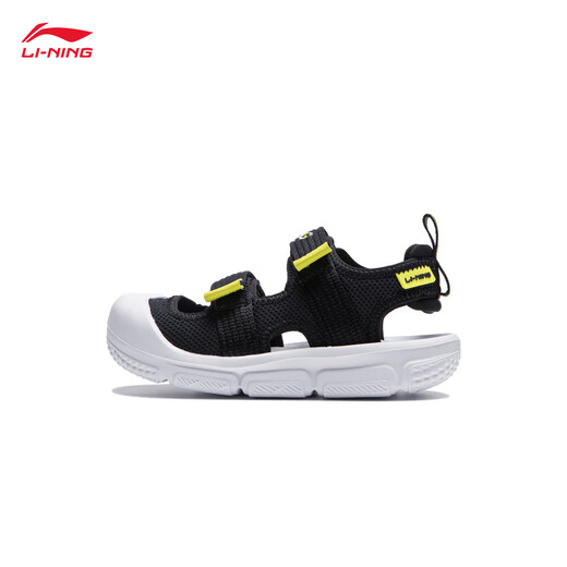 Li Ning Children's Shoes Sandals for Boys and Girls Contrast Color Soft and Comfortable Sports Shoes Black-3 25