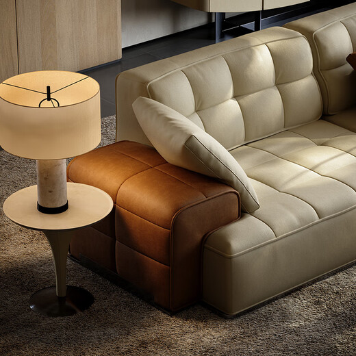 Leichte Luxusleder-Sofa Wohnzimmer 2024 Neues minimalistisch funktionelles Sofa Elektrisches Rückenlehre Luxushaus High-End-Anpassung Ecke 4.39m Modul 1421 S-Level Full Leder funktionales Sofa Titanium Schwarz