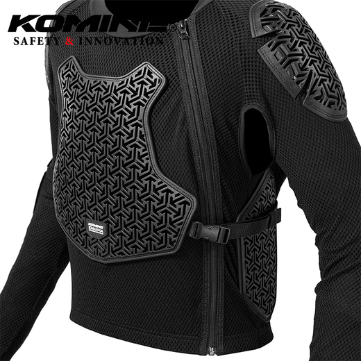 KOMINE SAFETY&INNOVATION越野摩托古风铠甲系列CE2级防摔全网眼高弹通风骑士护甲衣SK-844 黑色 S
