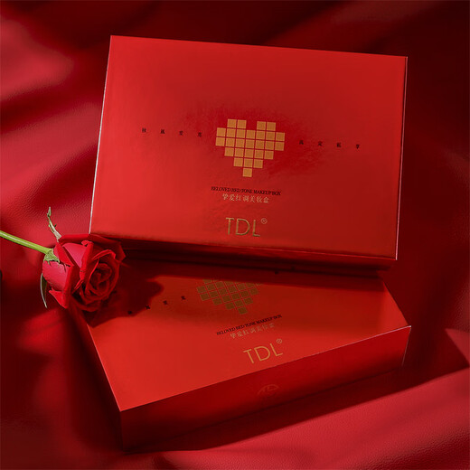 TDL Caja de regalo para lápiz labial, juego de cojines de perfume, regalo de cumpleaños para novia y esposa, aniversario de bodas, maquillaje práctico de alta gama, juego de tres piezas, cojín de 73 g + esmalte de labios + perfume