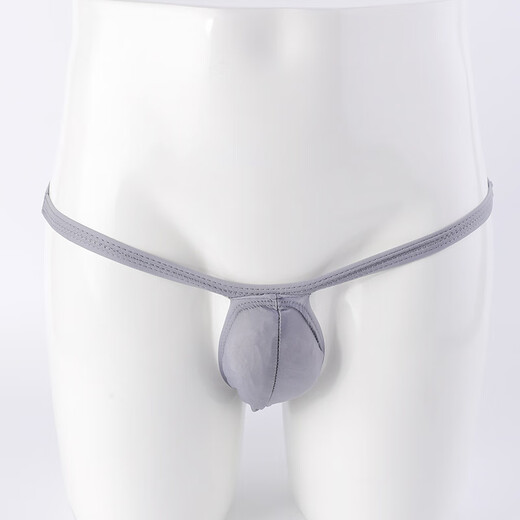 Men's underwear, abnormal men's ice silk thong, trendy men's sexy U-convex large bag summer low-waist breathable T-pants red