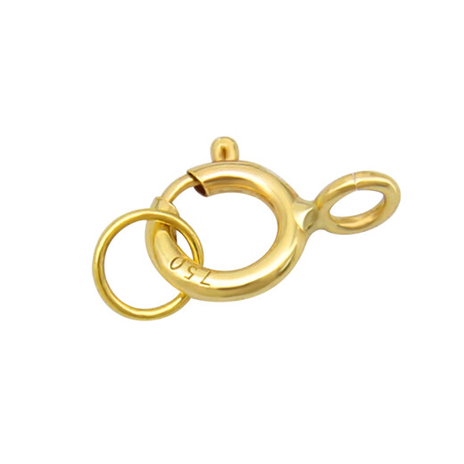 Belloline 18k gold spring buckle color gold platinum Au750 pearl necklace bracelet buckle head accessories rose gold DIY buckle connector 4.5mm A set 18K yellow (light gold)