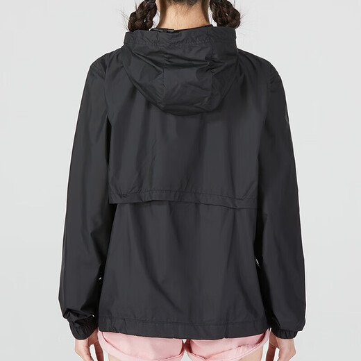 Nike (NIKE) jacket women's spring new breathable casual sun protection windbreaker wear-resistant loose woven hooded sportswear DM6180-010 black L