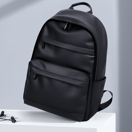Golf (GOLF) backpack for men's soft leather travel backpack 15.6-inch computer bag student schoolbag waterproof business trip backpack
