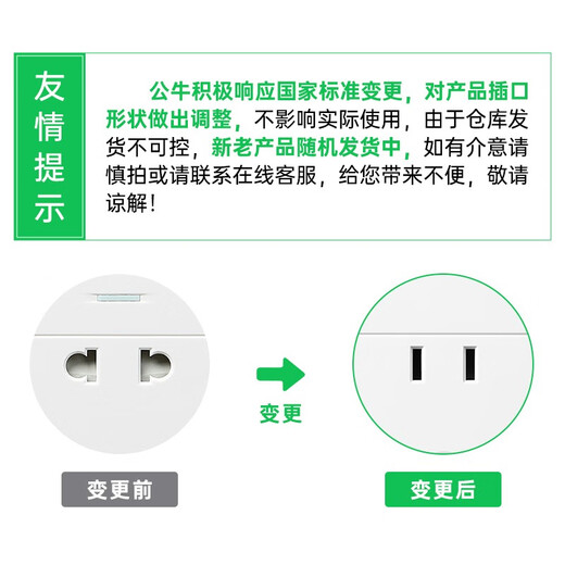 公牛插座 B6系列 多孔长线多功能电插板 分控开关拖线板带儿童保护门/新国标/排插/接线板 八位【总控】3米  GN-B6440