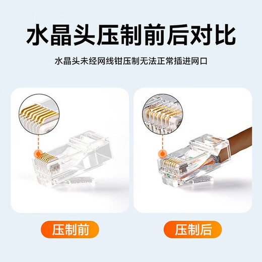 山泽超五类网线水晶头 超5类RJ45千兆网络连接器 8P8C电脑宽带线接头 Cat5e工程级镀金纯铜水晶头 10个3U工程款SJ-5010