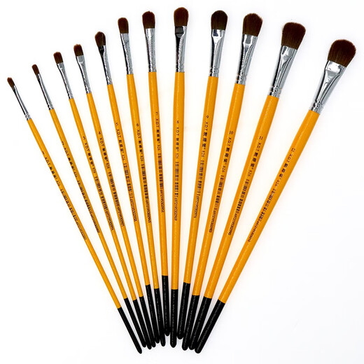 Xiedetang 826 Wolf Hair Water Chalk Set semi-circulaire aquarelle de stylo peinture à huile Brosse en acrylique peinture à main Brosse art examen pigment spécial stylo simple / double art peinture étudiante de couleur ensemble 826: 2 [1 broche]
