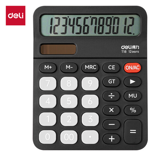 
Deli 837es series dual power desktop office calculator 12-bit large screen desktop computer Office stationery supplies [upgraded] Non-voice + dual power supply T18