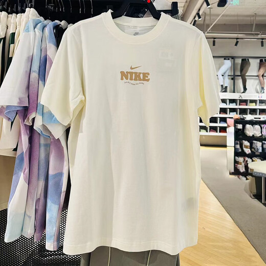 Nike (Nike) Kurzärärmiges T-Shirt-Frauen 2025 Sommer Neue Sportswear-gestrickte, atmungsaktive runde Hals-Oberhäute halbärmelig FJ7714-133 reines Baumwoll HF6180-133 Meter Weiß M.
